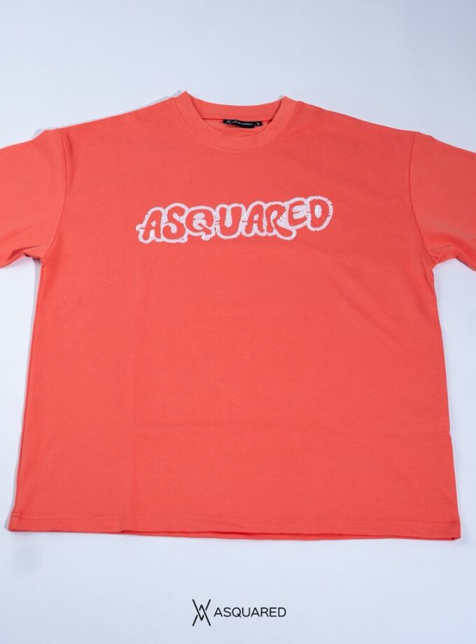 ASQUARED Sequin Logo Tee (Pink-Orange)