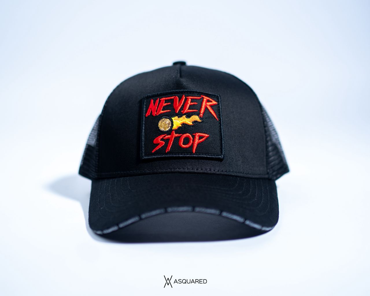 ASQUARED "Never Stop" Trucker Hat (Black)